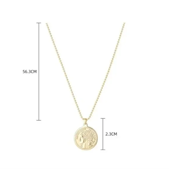 Gold Coin Charm Necklace NWT - Picture 2 of 4